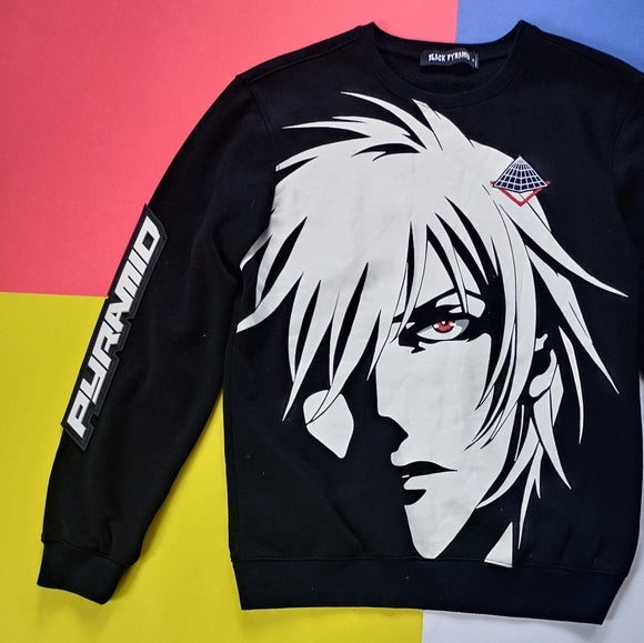 Black Pyramid Elaborate Anime Embroidered Sweater