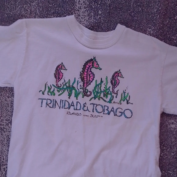 VINTAGE 1994 White Trinidad & Tobago Island In The Sun T-Shirt UNISEX