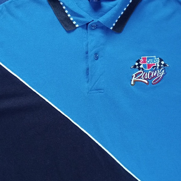 Vintage 90s CarQuest Racing Colour Block Polo Shirt Embroidered