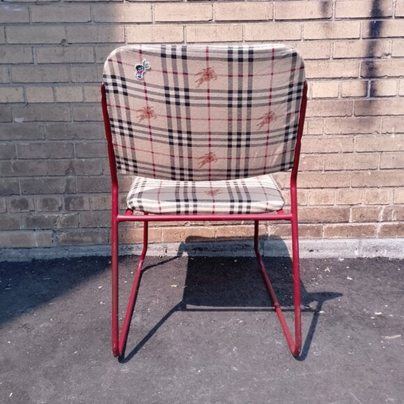 Vintage 8600 Burberry Upholstered Stack Chair – One of a Kind