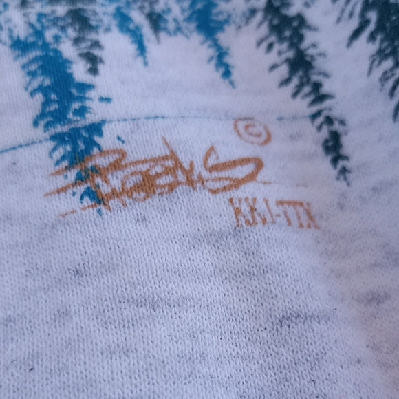 Vintage 90s Loons In Marshland Woods Cottagecore Killbear Park Crewneck CANADA