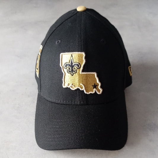 NWOT New Era New Orleans Saints Black Pop 39THIRTY FLEX HAT NFL UNISEX