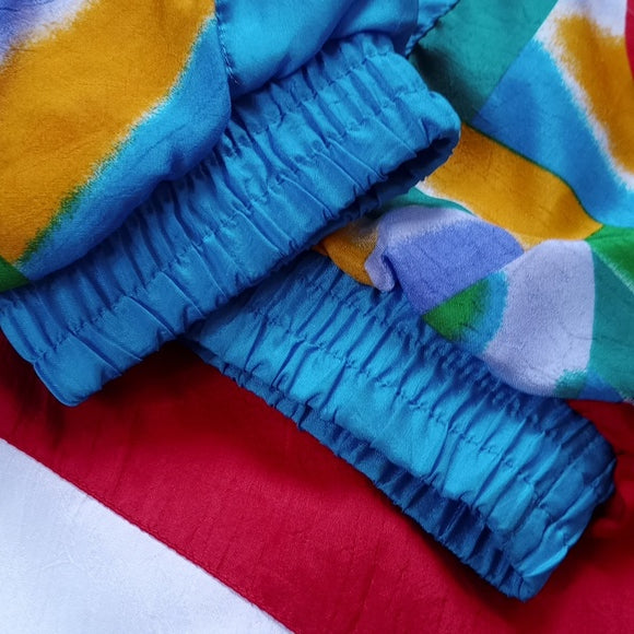 Vintage 90s Retro Funky Colour Pattern Windbreaker Jacket