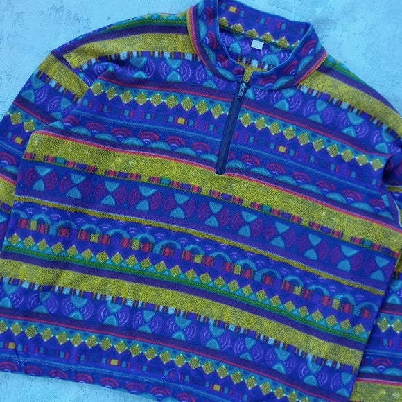 VINTAGE 90s Kapitaq Funk Pattern Pullover Sweater