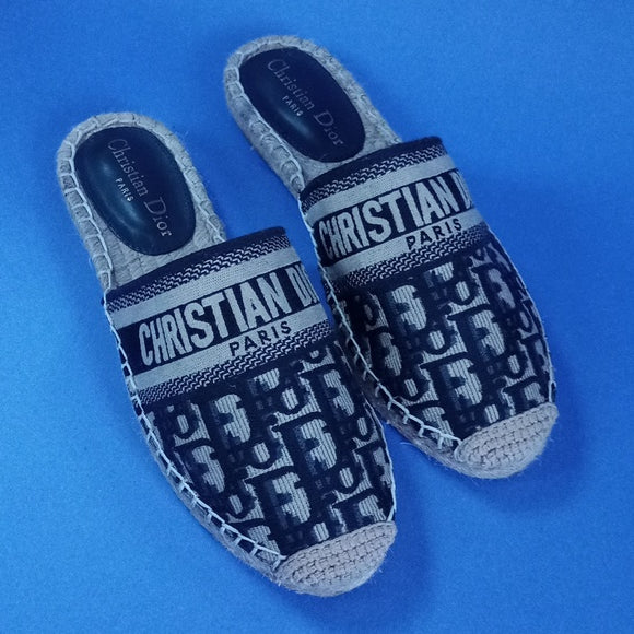 Christian Dior Espadrilles Flat Mule Sandals
