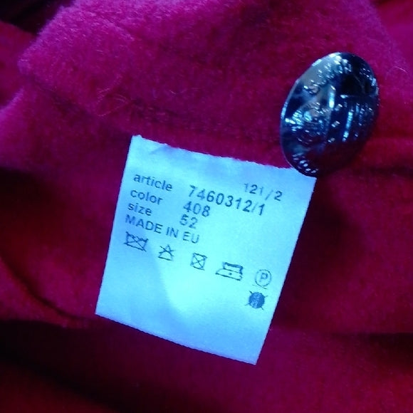 ELENA GRUNERT WOOL ROSE COLLARED Chic Red Women's Jacket 7460312/1