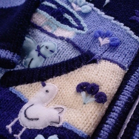 VINTAGE 90s ALPACA WOOL ASIRI'S TREASURES Hooded Sweater with Fun Patterns