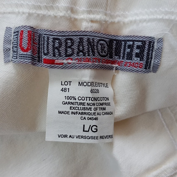 Vintage 90s Canvas Style Cargo Pockets Jean Shorts