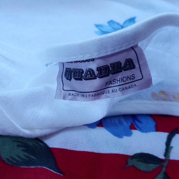 Vintage 90s Floral Flower Drop Striped T-Shirt