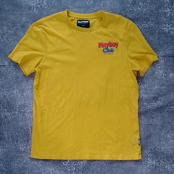 Playboy Yellow Tee with Colorful Graphic