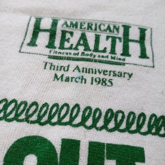 Vintage American Health March 1985 Working out in America Cropped Shirt