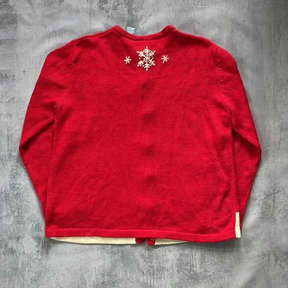 Vintage Ugly Christmas Sweater With Falling Snowflake on Town