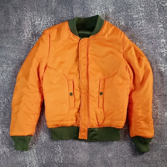 Alpha Industries Green Reversible MA-1 Bomber Flight Jacket UNISEX REVERSIBLE