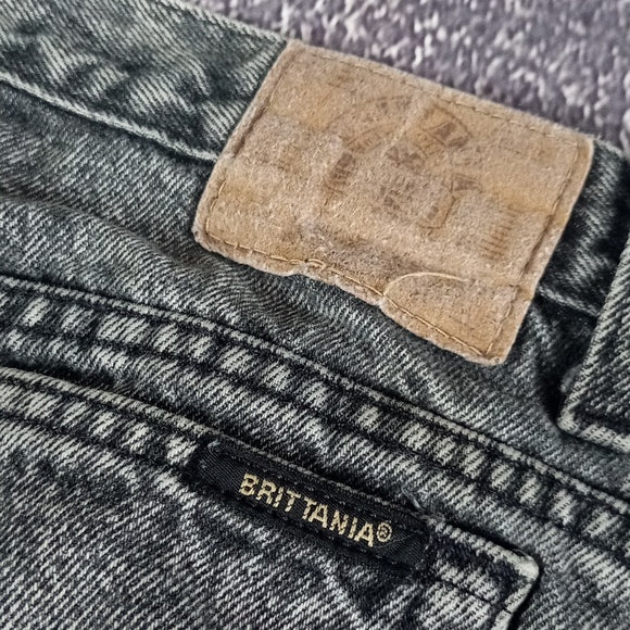 Vintage Acid Wash Brittania Ripped Denim Jeans MADE IN USA