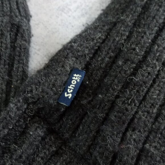 Vintage 1990s Schott Knit Wool Sweater Zip Up