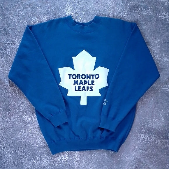 RARE VINTAGE 90s Starter Toronto Maple Leafs The One Pound Fleece Crewneck