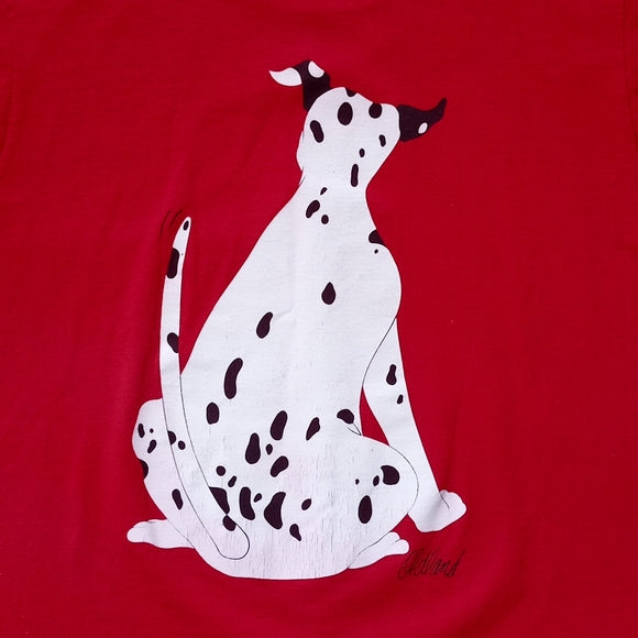 Vintage Smiley Dalmatian Screen Star Best Single Stitch T-Shirt Double Sided