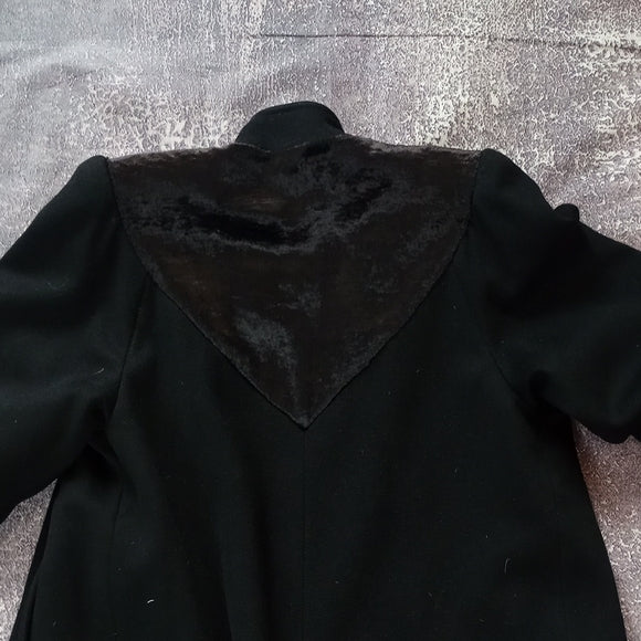 Vintage 60s/70s JULES For Progress Women's Black Coat WOOL