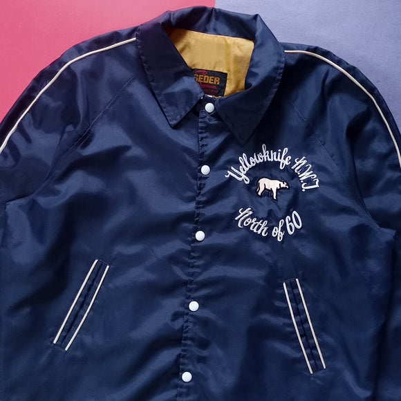 Vintage 80s Polar Bear Yellowknife N.W.T. North Of 60 Seder Sportswear Button-Up
