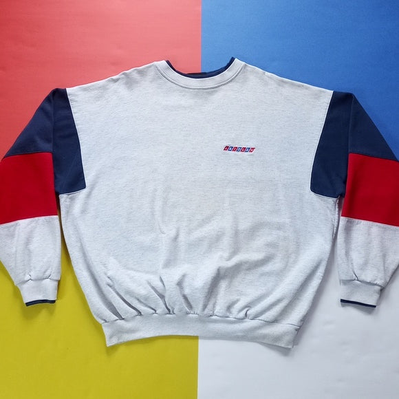 Vintage 90s LAIDLAW Embroidered Colour Block Crew Neck Sweater