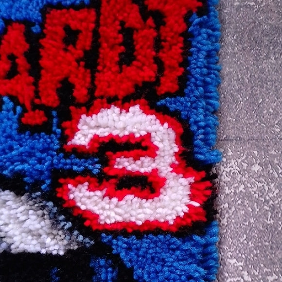 Vintage Dale Earnhardt NASCAR #3Handmade Latch Hook Rug