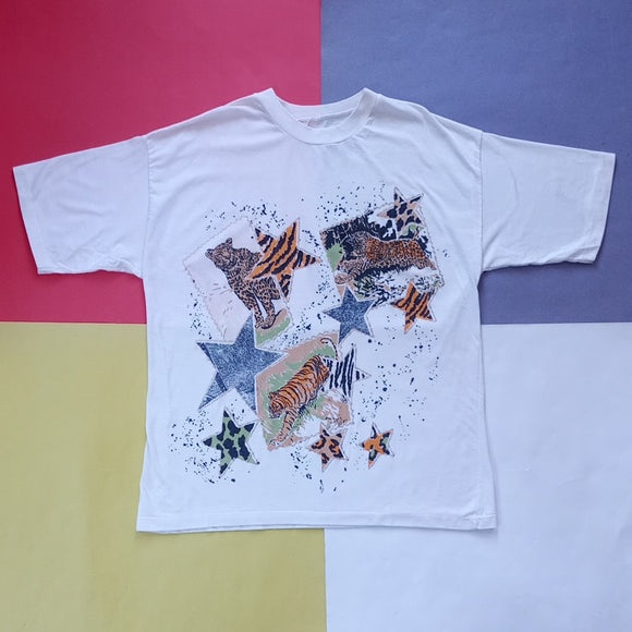Vintage 90s Big Cats Tiger Leopard Cheetah Single Stitch T-Shirt UNISEX