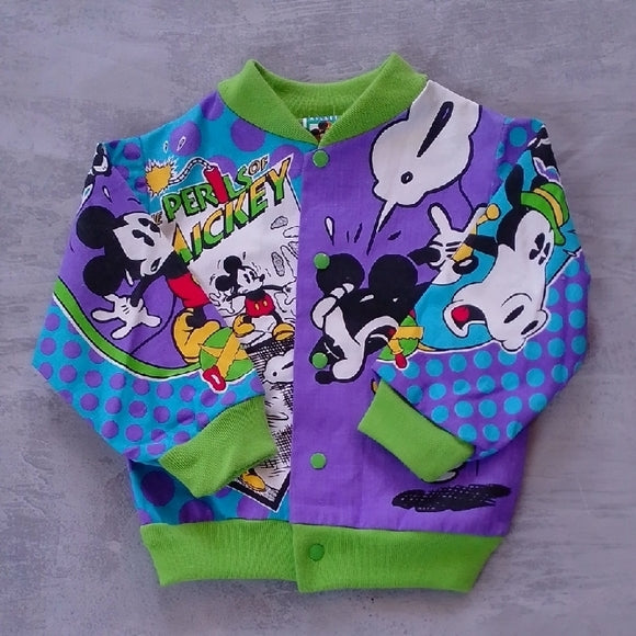 SUPER RARE VINTAGE 90s Disney Mickey Mouse In Blaggard Castle Comic AOP Jacket