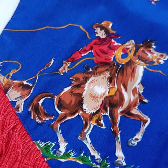 Vintage Western Cowboy Pattern With Fringe T-Shirt