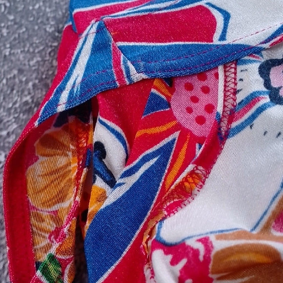 Vintage 90s Floral Sleeveless Dress in Pink and Blue