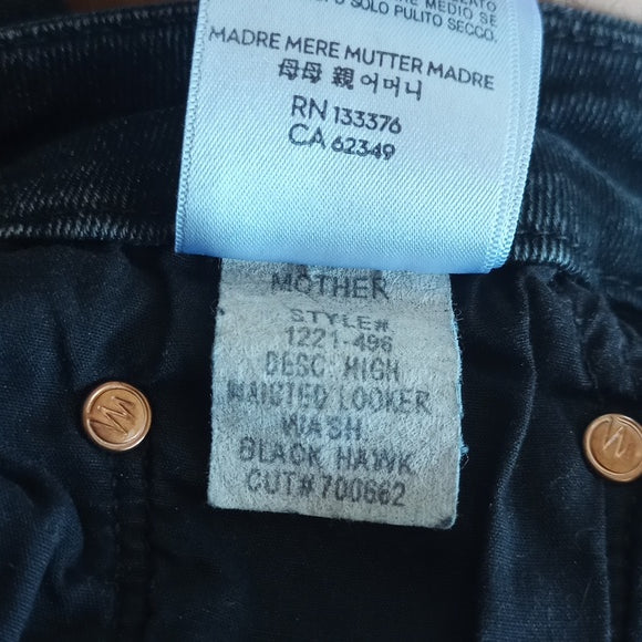 Mother High Waisted Looker Hawk Black Denim Jeans