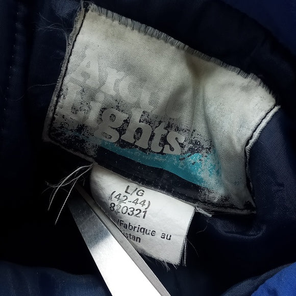 Vintage 80s Retro Colour Block Blue Winter Jacket Unisex Artic Lights
