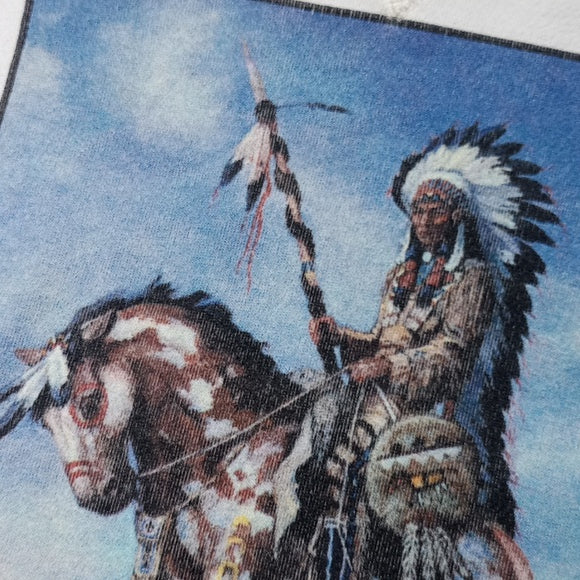 Vintage 1990s Crazy Horse Oglala Sioux 1870 James Hutchingson Crewneck