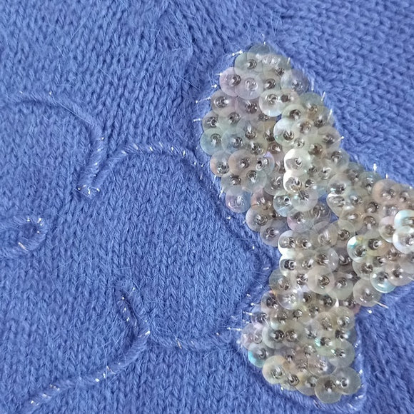 Vintage 90s LIZ Moody Floral with Bedazzles Sweater