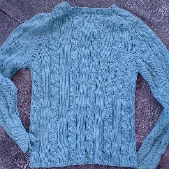VINTAGE '90s Women's Blue Cable Knit Sweater