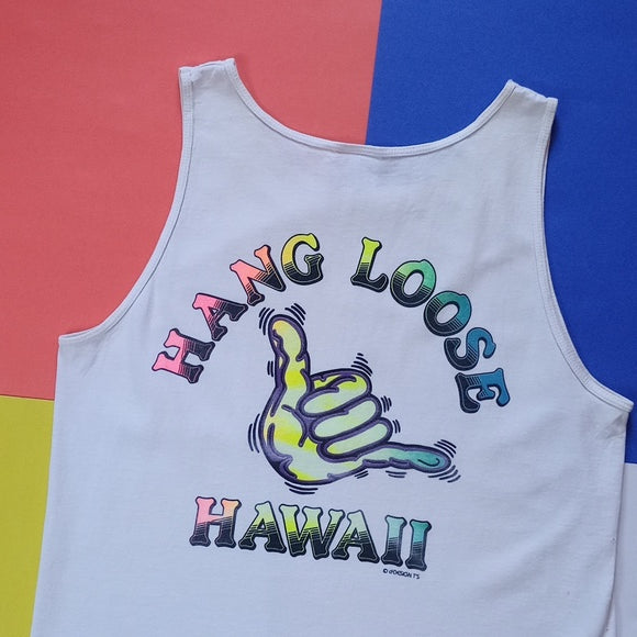 Vintage 90s Hang Loose Hawaii Graphic Muscle Shirt UNISEX