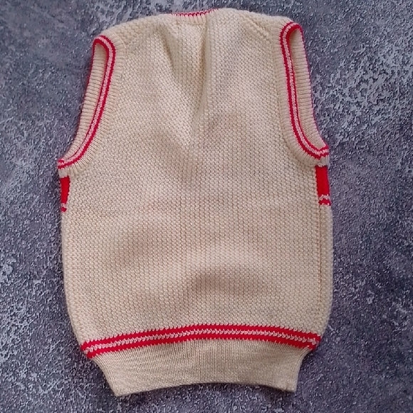 VINTAGE Red and Cream Sweater Vest