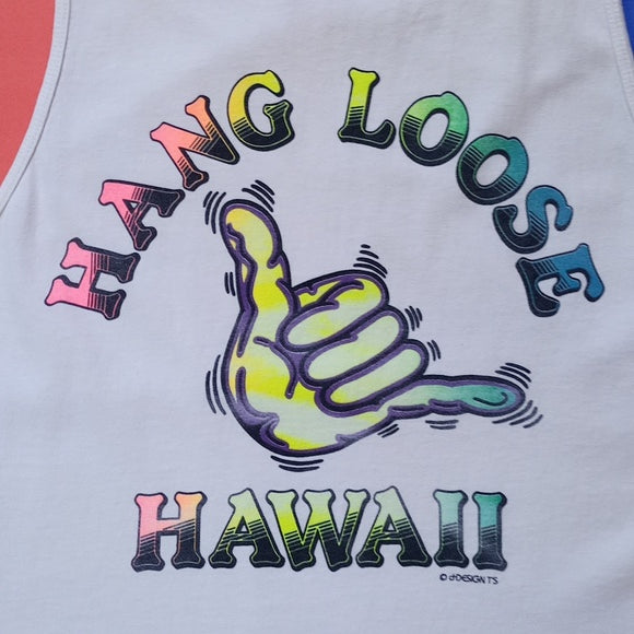 Vintage 90s Hang Loose Hawaii Graphic Muscle Shirt UNISEX