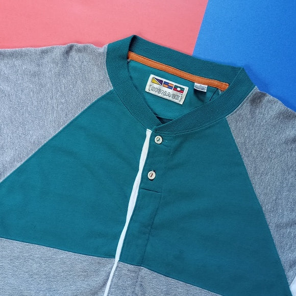 Vintage 90s Dad Retro Colour Block Crewneck Sweater