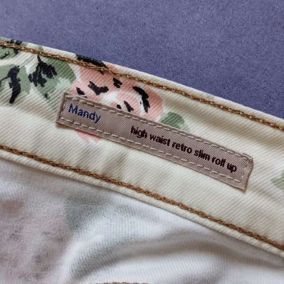 Citizens Of Humanity Floral Mandy High Waist Retro Slim Roll Up Denim Jeans