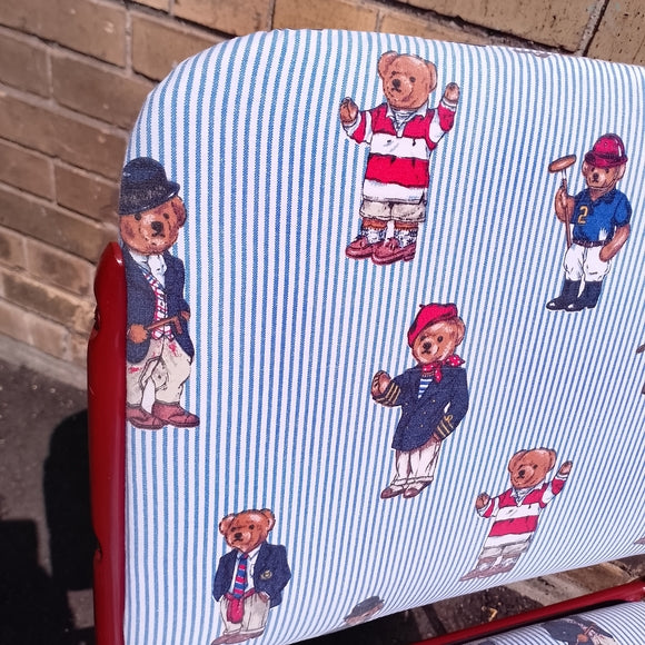 Vintage 90s Ralph Lauren Polo Bear Upholstered Stack Chair – One of a Kind