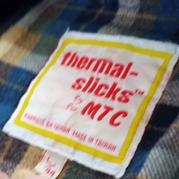 Vintage THERMAL-SLICKS by MTC Plaid Lined Raincoat