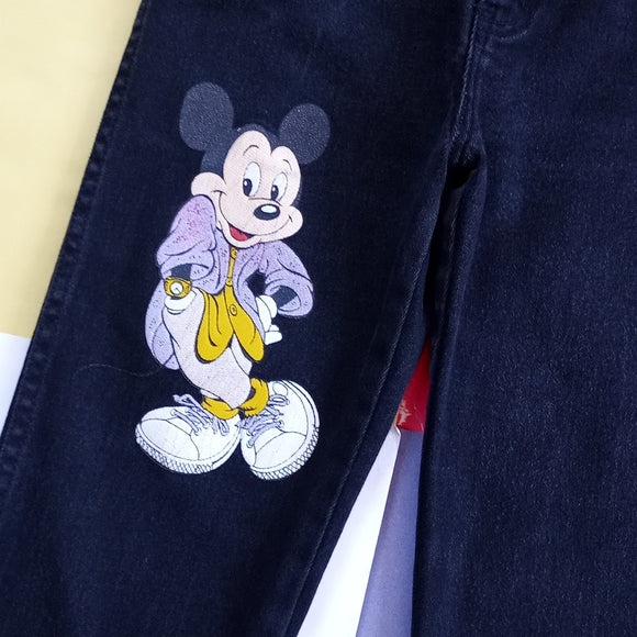 Vintage Mickey Mouse Black Denim Jeans UNISEX