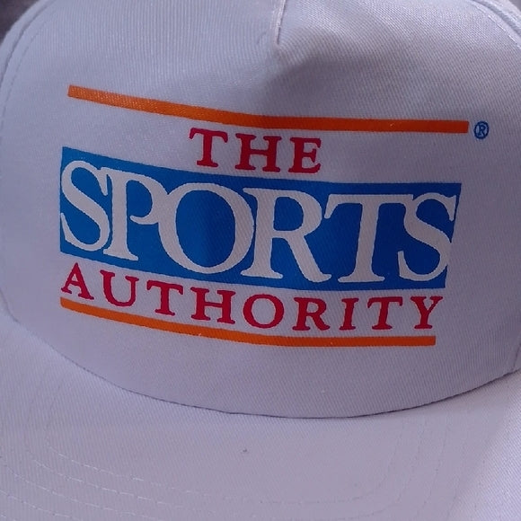 Vintage 90s The Sports Authority White Cap Snap Back