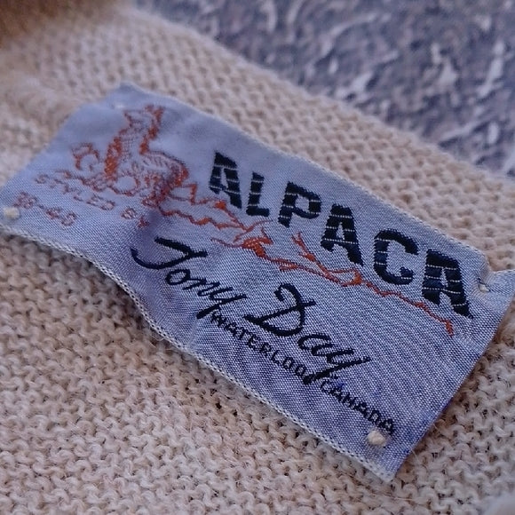 Vintage Alpaca Tony Day Men's Beige Cardigan Sweater