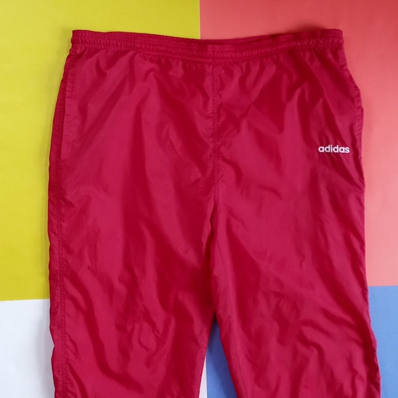Vintage 90s Adidas Red Essential Slash Pants with Pockets