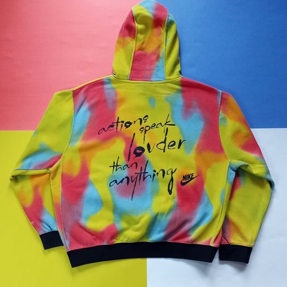 Nike Action Speak Louder Than Anything Tie Dye Hoodie