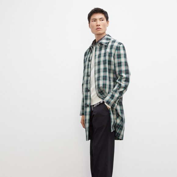 Club Monaco PLAID MAC COAT Button-down Pea Coat