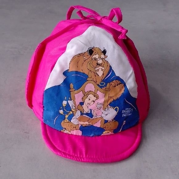 Rare Vintage 90s Disney Beauty and the Beast Pink Winter Cap/Hat