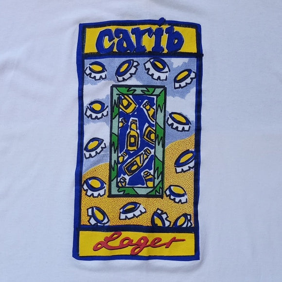 Vintage 90s Carib Lager Graphic Single Stitch T-Shirt