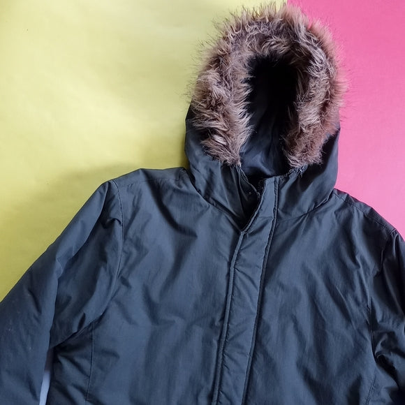 FCUK Essential Long Parka with Hood Faux Fur
